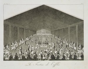 En fest i Tiflis, fra Voyages du Chevalier Chardin en Perse, et autres Lieux d